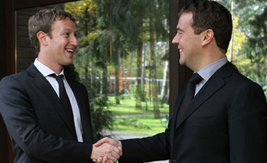 Facebook kurucusu Medvedev ile grt