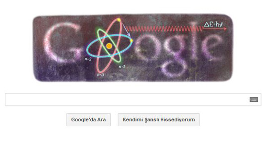 Google Niels Bohr iin doodle hazrlad