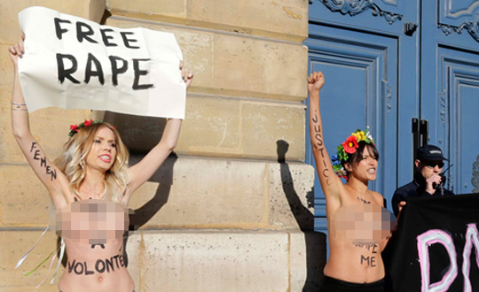 Femen adaletin tecavzn protesto etti