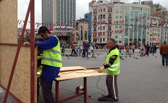 Taksim Meydannn bir ksm trafie kapatld