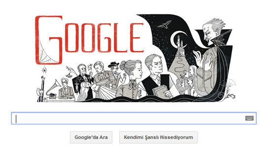 Google'dan Bram Stoker'e zel doodle