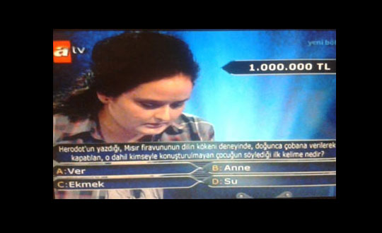 Kim Milyoner Olmak ster'de bir ilk! te 1 milyonluk soru