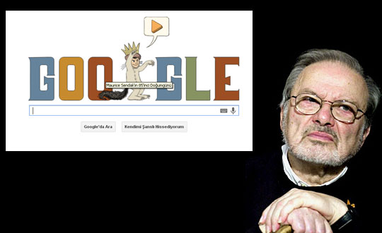 te Google'n doodle yapt Maurice Sendak' Maurice Sendak yapan ey