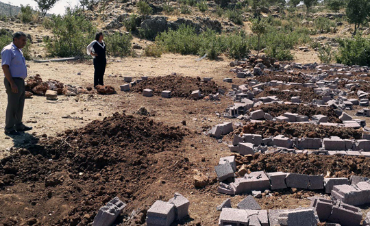 Nusaybin'de PKK mezarl tahrip edildi