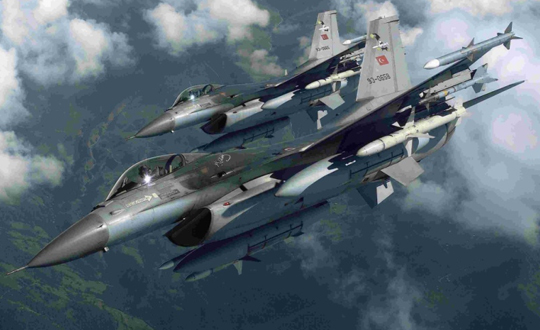 F-16lar grnt ekip dndler