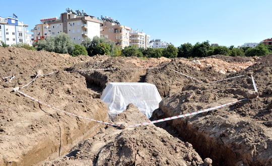 Antalya'da  Roma dnemine ait lahit bulundu