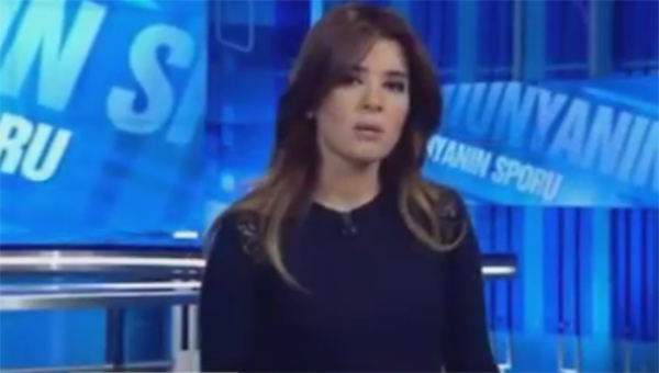Ntvspor'un sunucusu Tuba Dural canl yaynda alad