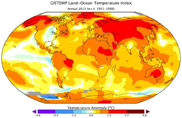 NASA,  2013'n en scak yl olduunu aklad