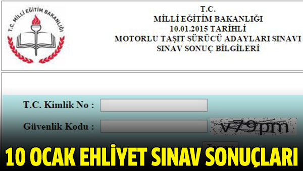 Ehliyet snav sonular akland! 10 Ocak 2015 MTSAS Ehliyet snav sonucu sorgulama ve renme