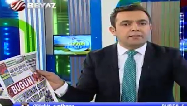 Beyaz TV sunucusu Tahir Sarkaya Bugn gazetesini frlatt
