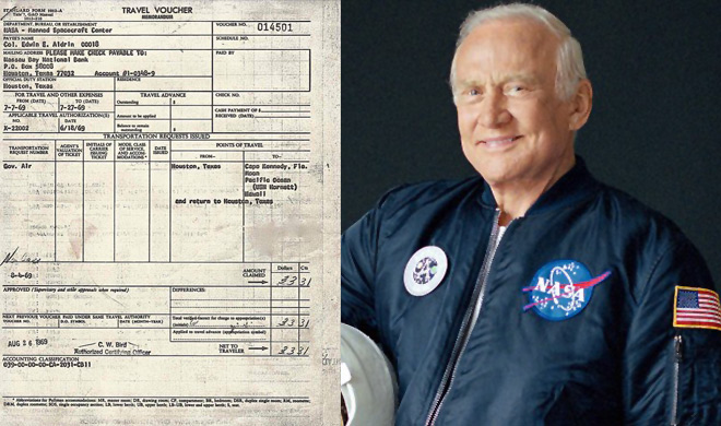 NASA, Edwin Aldrin'e, ay için 33 dolar harcırah vermiş