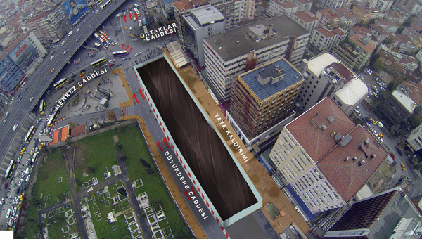 Kabata-Beikta-Mecidiyeky-Mahmutbey metro hattnn Mecidiyeky stasyonunda 2. etap balyor