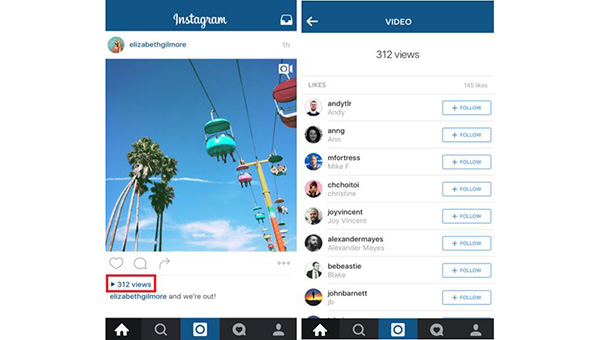 Instagram'a video grntleme sayac geliyor