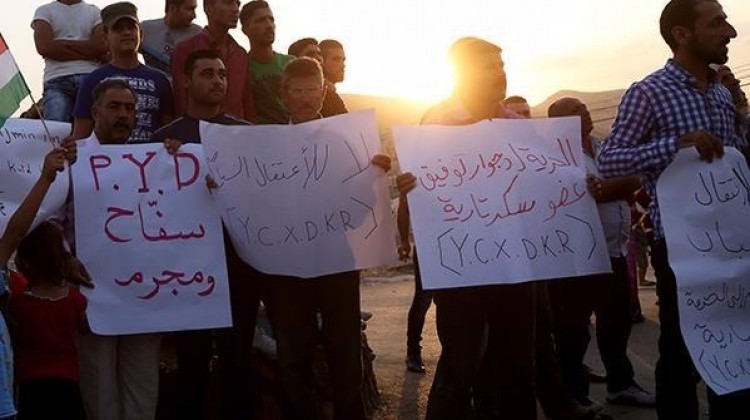 Suriye'nin Haseke iline bal Kaml'da PYD kart gsteri: Kendisine tepki gsteren Krtler'i kard