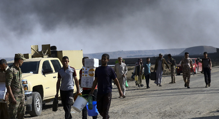 Kayyara'daki petrol yangn blge sakinlerini tehdit ediyor