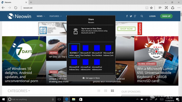 Windows 10'a zel Share UI gncellemesi geliyor!