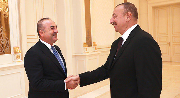 Dileri Bakan avuolu, Azerbaycan Cumhurbakan Aliyev ile grt