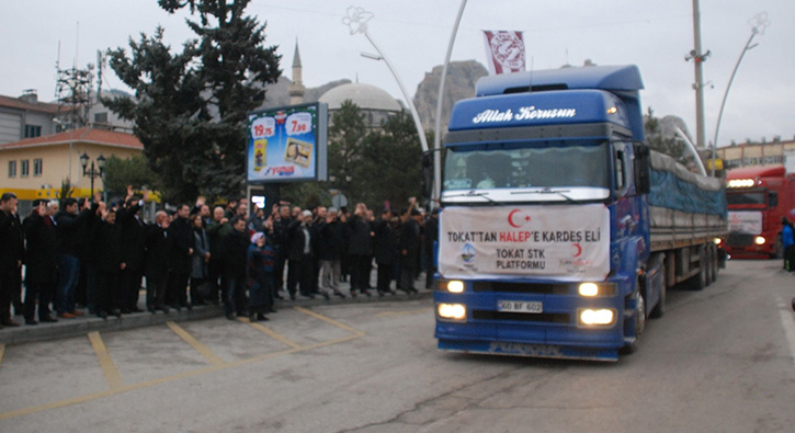 Tokat'tan Halep�e 11 t�r yard�m