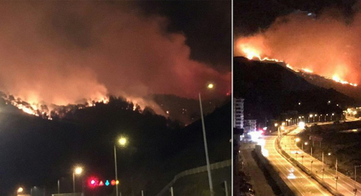 Trabzon S�rmene'de b�y�k yang�n