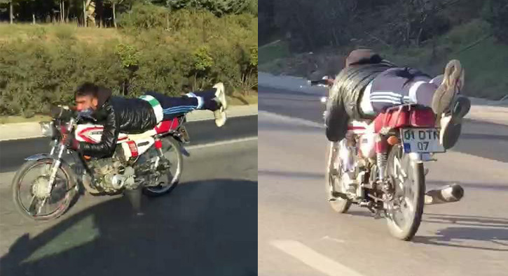 Trafikte ��lg�n akrobasi