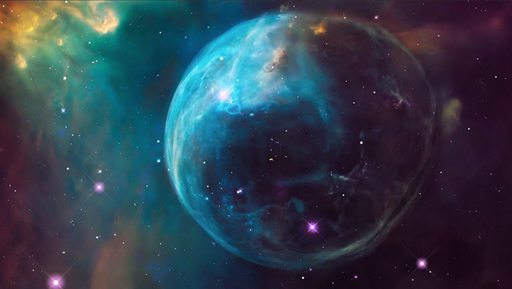 Hubble baloncuk �fleyen y�ld�z yakalad�