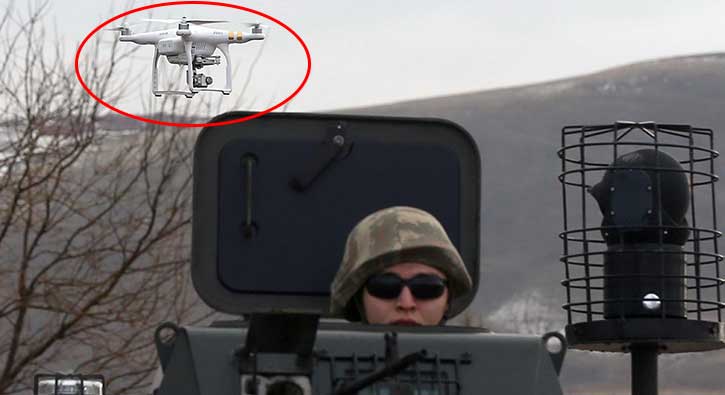 Darbe duru�masina drone�lu koruma