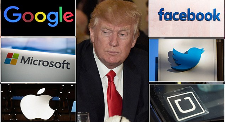 Teknoloji devleri Trump�a kar�� birle�ti