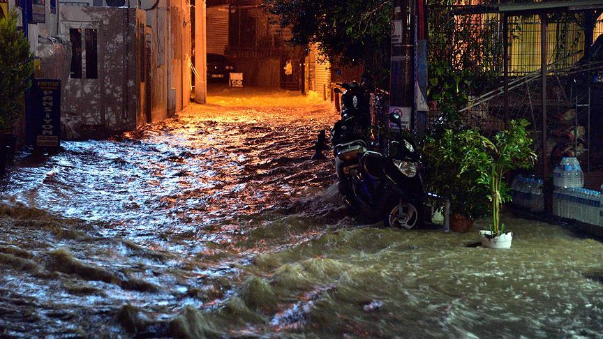 Bodrum'da sa�anak ve dolu