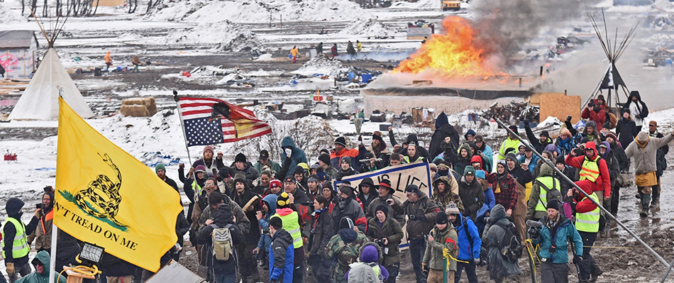 Kuzey Dakota Petrol Boru Hatt protestosuna mdahale 