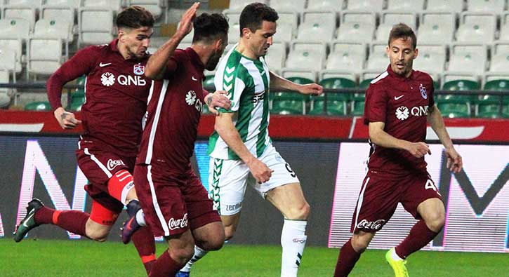 Atiker Konyaspor ile Trabzonspor 1-1 berabere kald