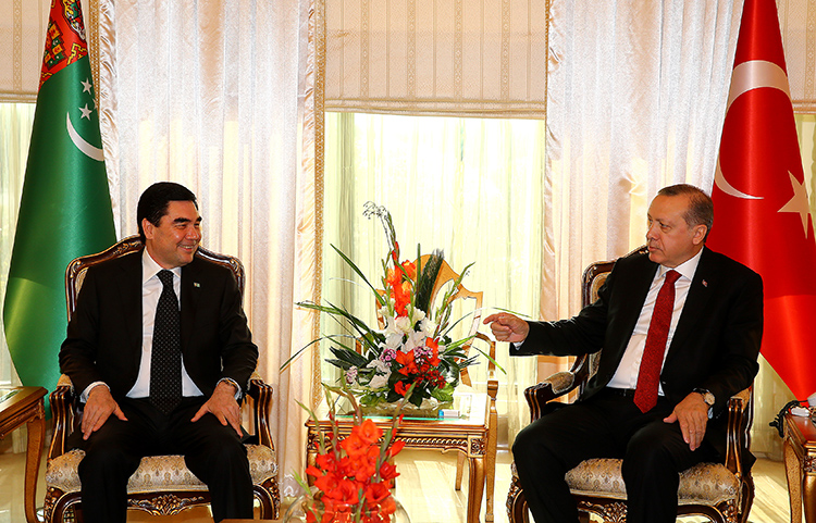 Cumhurba�kan� Erdo�an, Berdimuhamedov ile g�r��t�