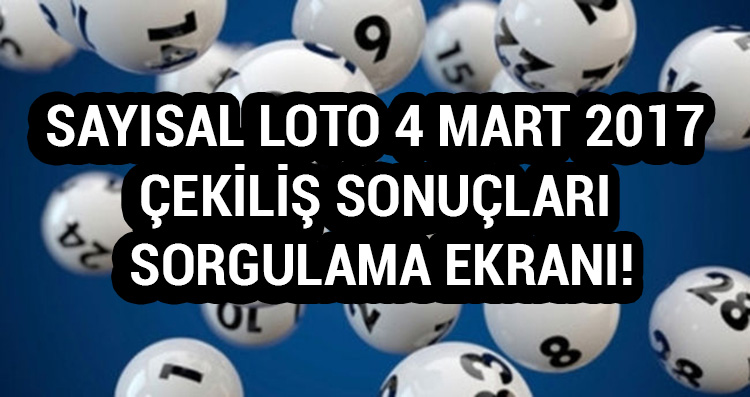 4 Mart Saysal Loto ekili sonular