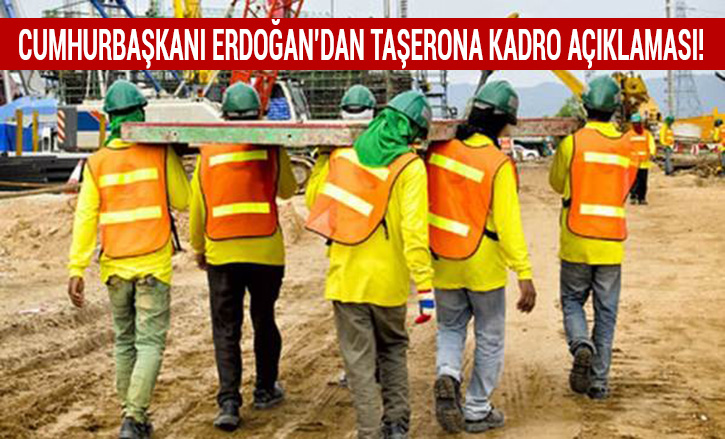 Taeron iilere Cumhurbakan Erdoan mjdeyi verdi