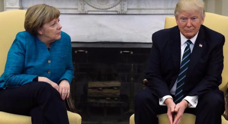 Beyaz Saray'dan Merkel ve Trump arasndaki tokalama 'krizine' yant