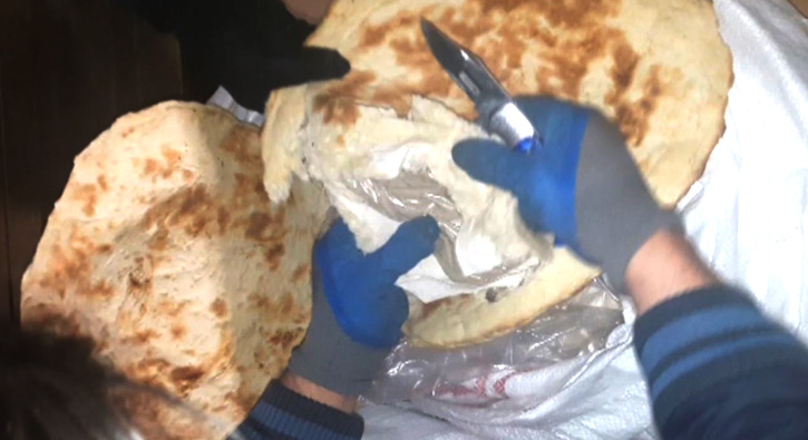 Erzurum'da ekmek iinde eroin bulundu