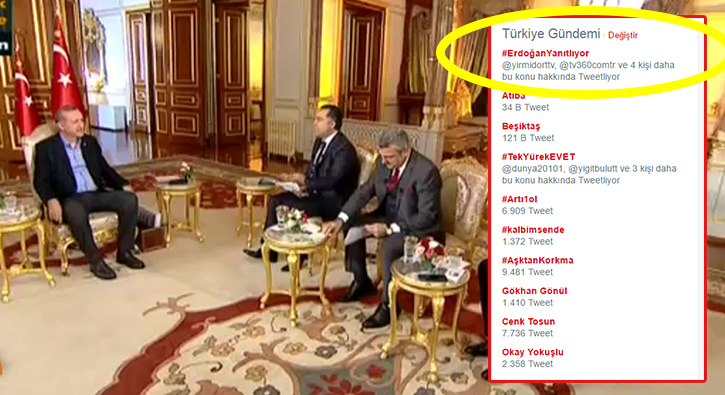 #ErdoanYantlyor Twitter'da TT oldu