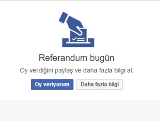 Facebook�tan referandum eklentisi
