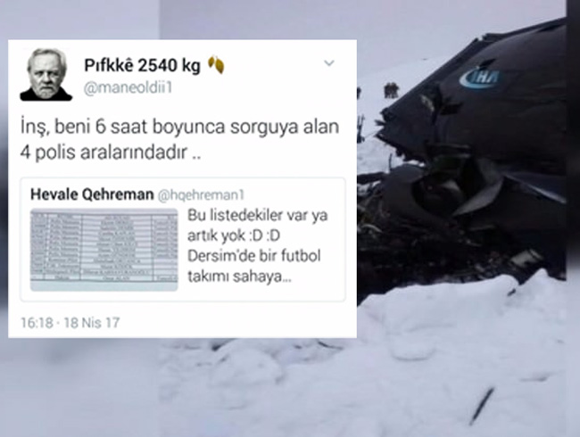 12 �ehit haberi sonras� al�ak tweet