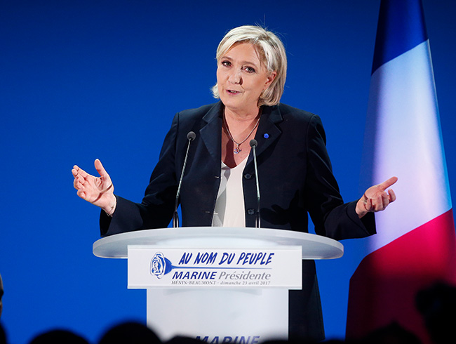 Ulusal Cephe Partisi lideri Le Pen: Fransz halkn Elysee'ye gtrecek ilk aama ald