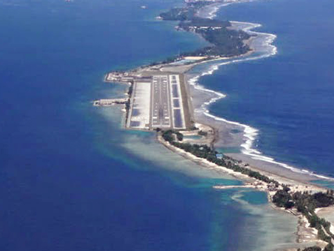 Pasifik Okyanusu'nun ortasnda havaalan