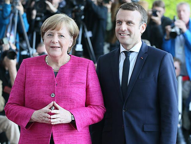 Macron ilk yurt d ziyareti iin Berlinde