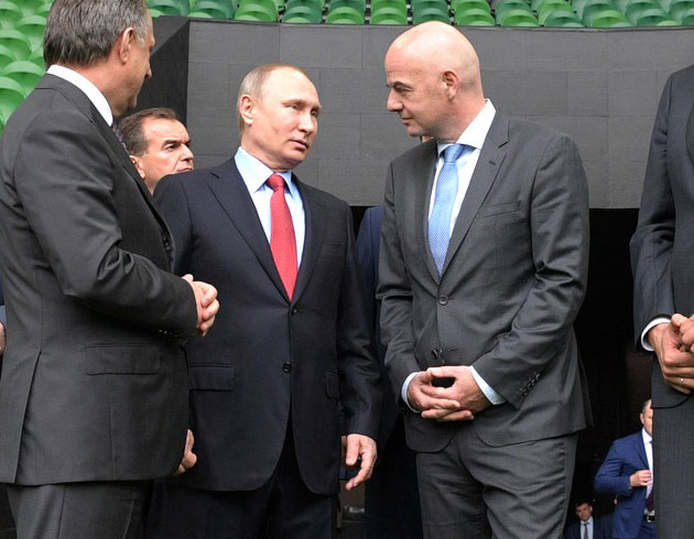 Vladimir Putin, Trk irket tarafndan yaplan Krasnodar Arena'ya hayran kald