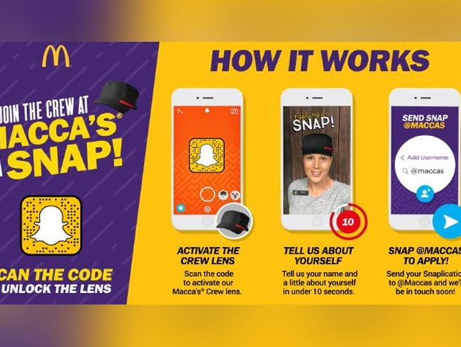 McDonald's Snapchat yoluyla 250 bin ki�i alacak 