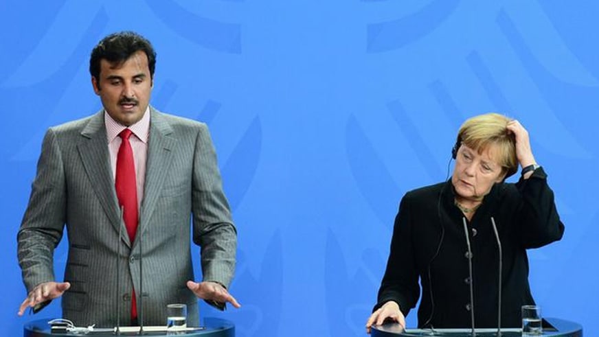  Katar Emiri eyh Temim, Almanya Babakan Merkel ile telefonda grt