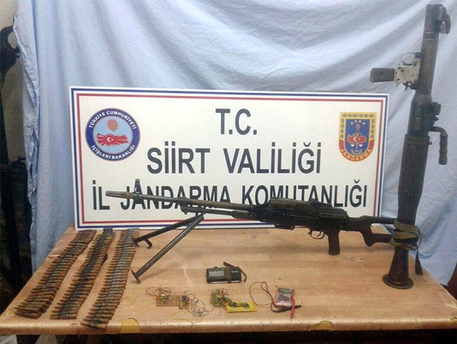 Siirt'te silah ve mhimmat ele geirildi