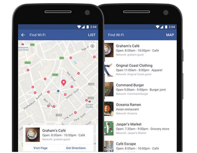 Facebook cretsiz WiFi noktalarn gsterecek
