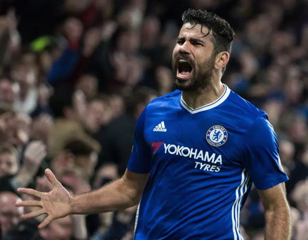 Chelsea'nin yldz forveti Diego Costa takm arkadalaryla vedalat
