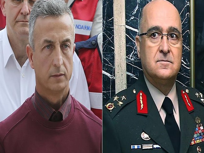 Darbeci komutanlar eski Kara Kuvvetleri Kuvvet Geli�tirme Daire Ba�kan� Tu�general Caha ve eski Kara Kuvvetleri Lojistik Ba�kan� Korgeneral G�ven� savunma yapt�