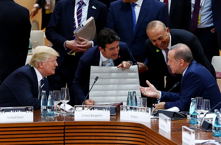 Cumhurbakan Erdoan G20'de ABD Bakan Trump ile bir sre grt