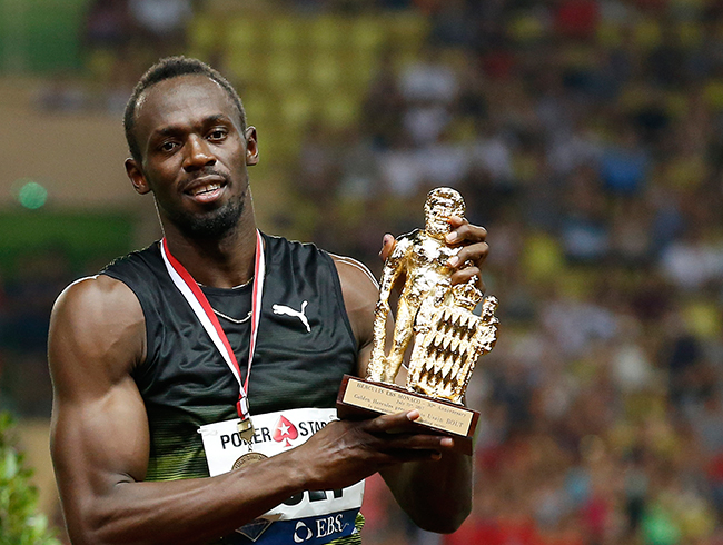 Usain Bolt 100 metre Elmas Lig yarn 9.95'lik derecesiyle kazand